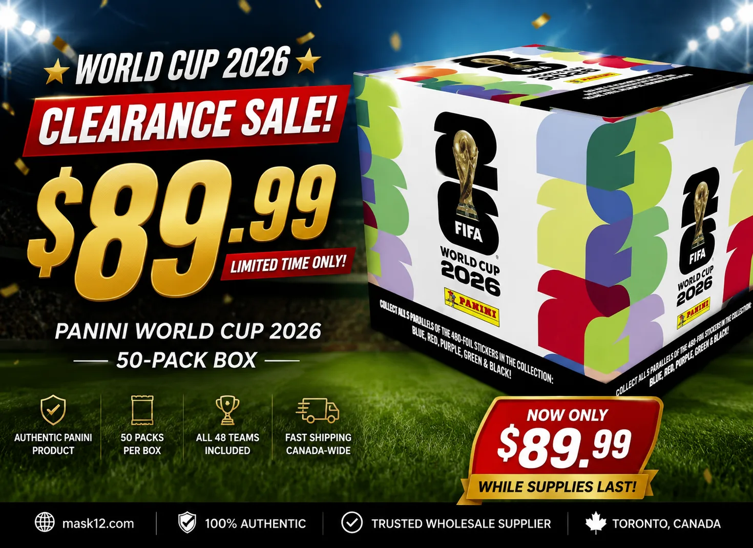Panini 2026 FIFA World Cup Stickers — Now Available Wholesale at $89.99/Box (Min. 10)
